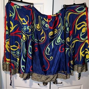 Darn Good Yarn. Sari Wrap Skirt. Ankle length. Size 0-12